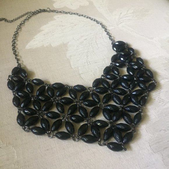Francesca's Collections Black Bib Necklace - Picture 2 of 3
